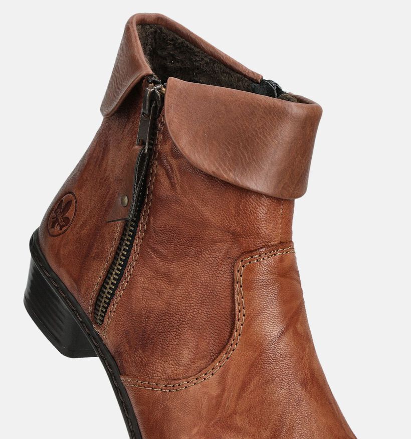 Rieker Bottines plates en Cognac pour femmes (360469)