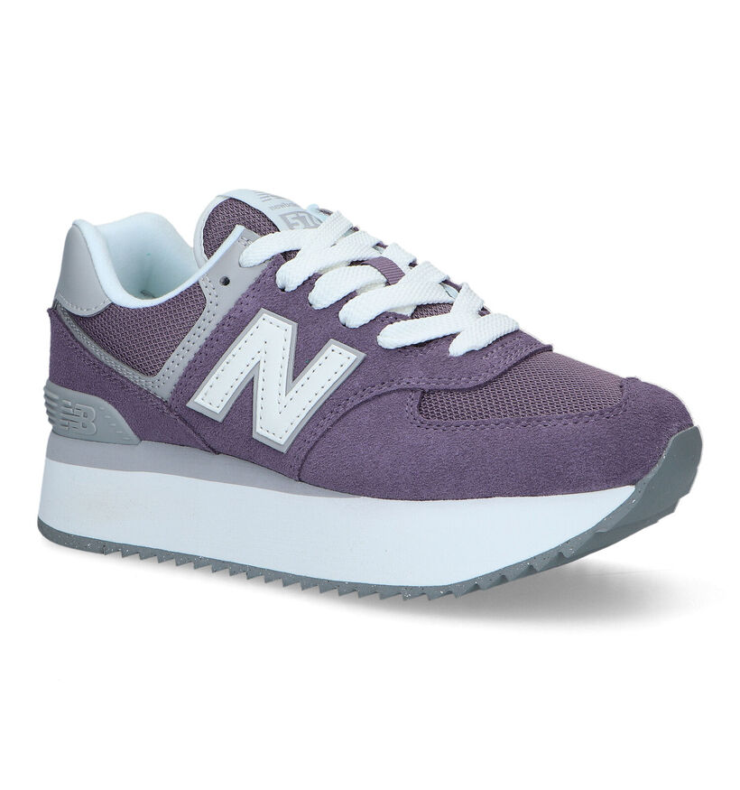 New Balance WL 574 Baskets en Violet pour femmes (327408) - pour semelles orthopédiques