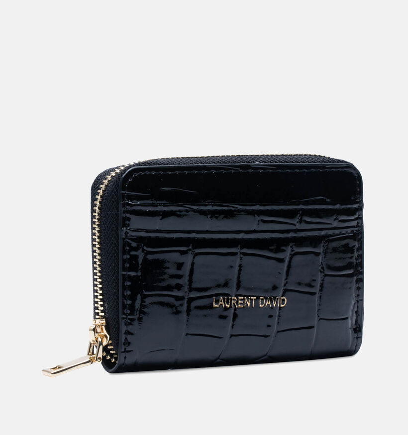 Laurent David Croco Porte-monnaie en Noir pour femmes (365187)
