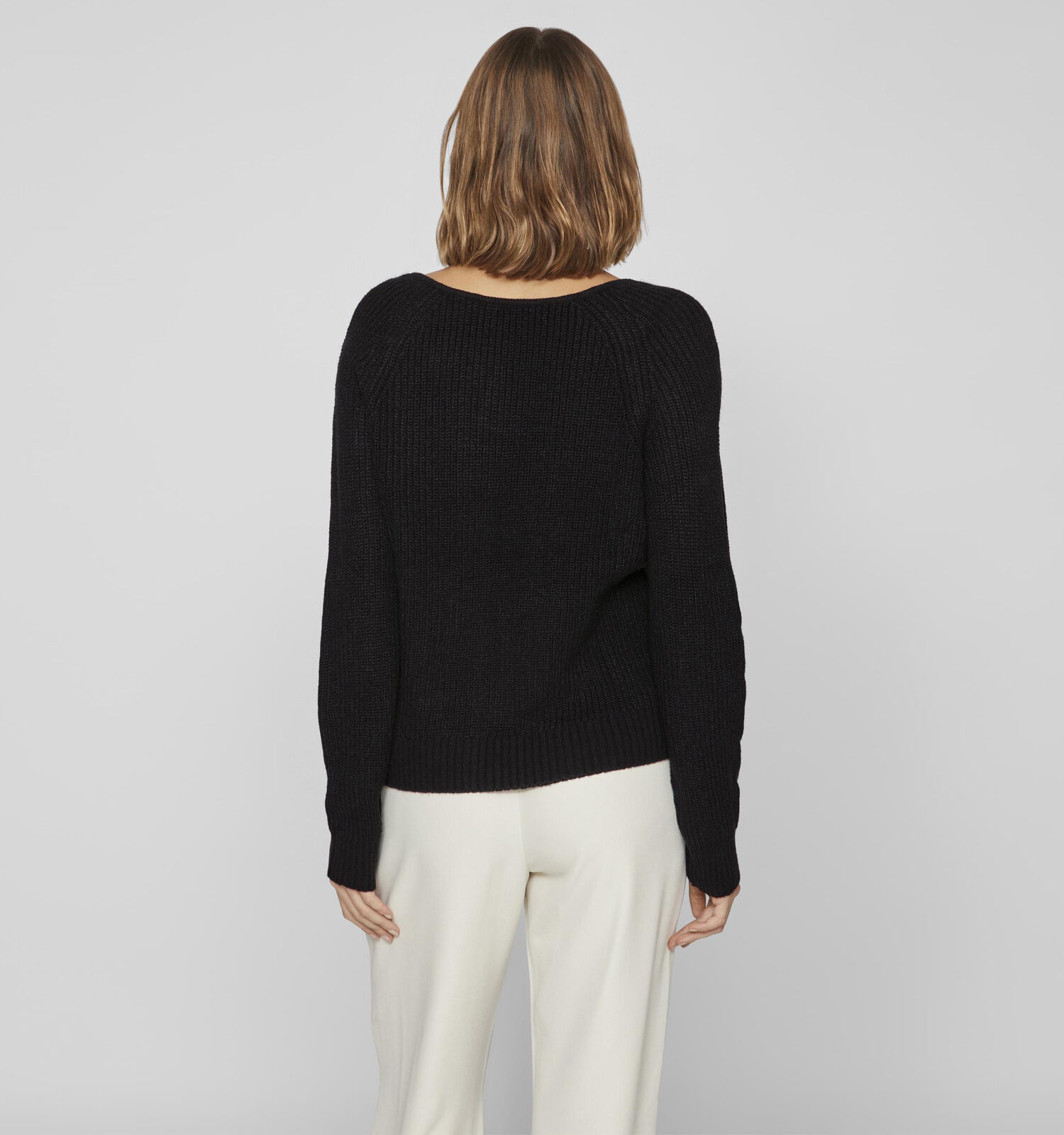 Vila OA Zwarte Pull Met V hals Dames Truien Online op TORFS.BE