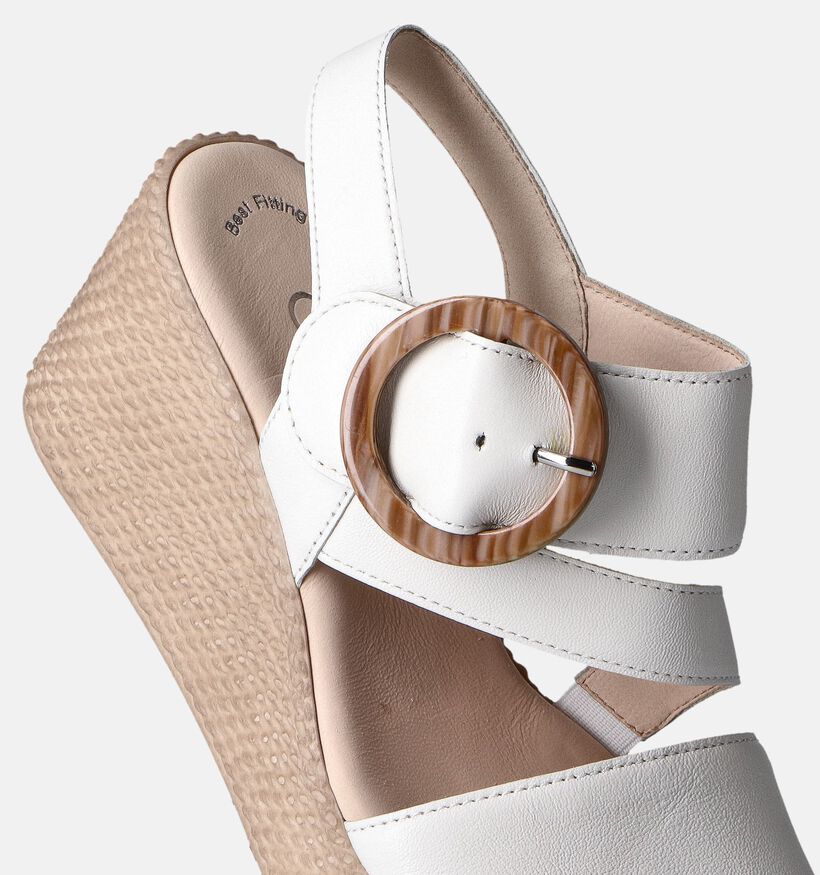 Gabor Best Fitting Sandales avec talon compensé en Écru pour femmes (355032)