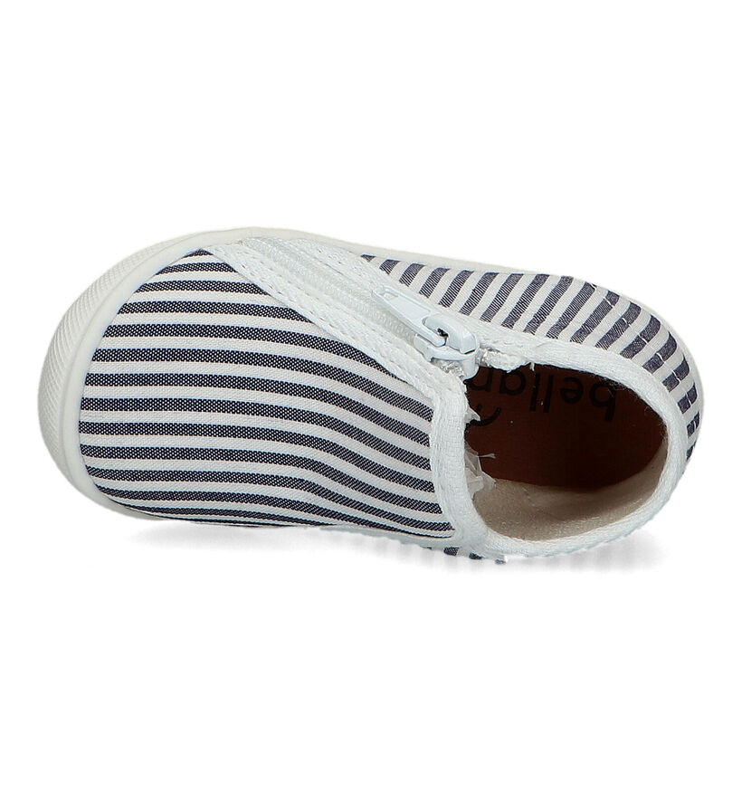 Bellamy Giula Wit Gestreepte Baby Pantoffels voor jongens, meisjes (325274)