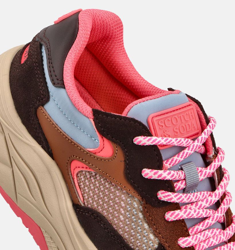 Scotch & Soda Celest Bruine/Roze Sneakers voor dames (362057) - geschikt voor steunzolen