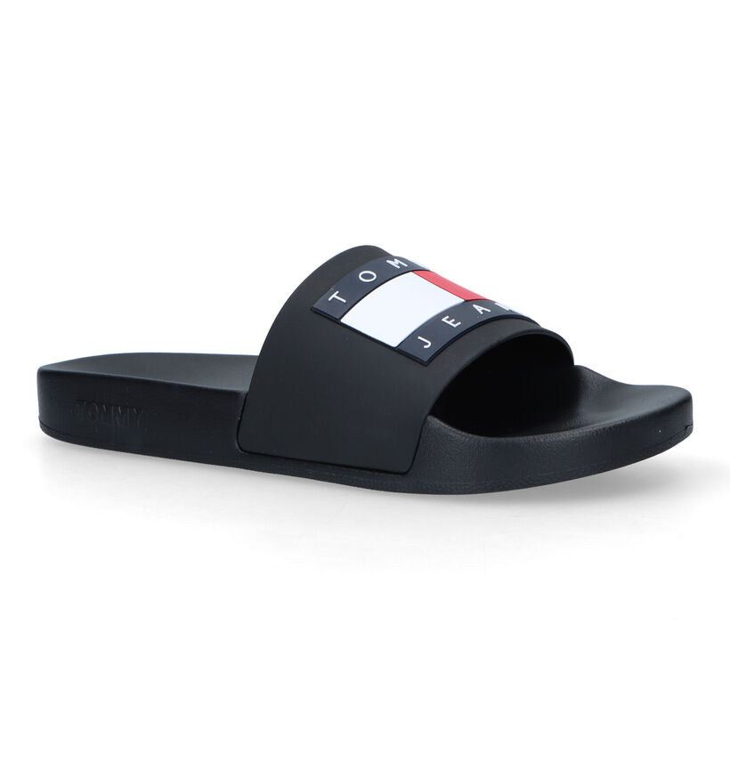 Tommy Hilfiger Jeans Zwarte Badslippers in kunststof (321204)