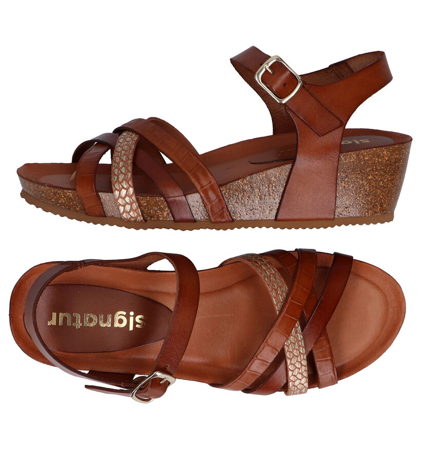 Signatur Cognac Sandalen in leer (288320)