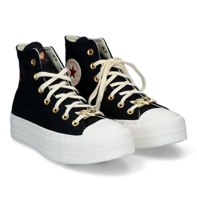 Convers Chuck Taylor All Star Lift Zwarte Sneakers in stof (320403)