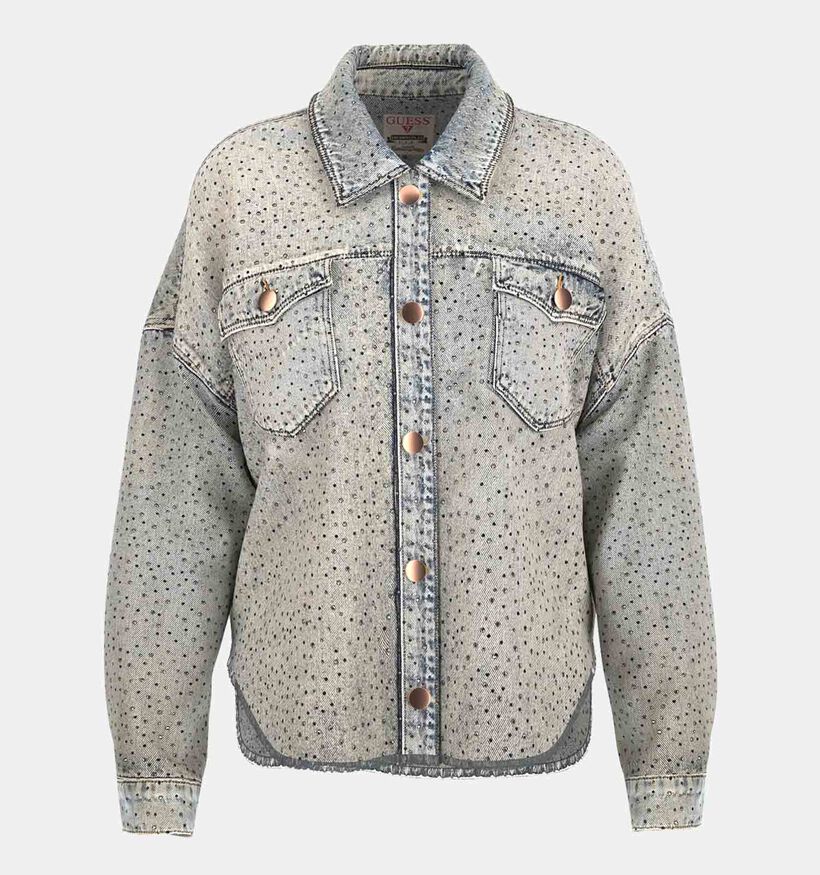 Guess Belle Bling Blauwe Korte Jas Denim voor dames (354588)