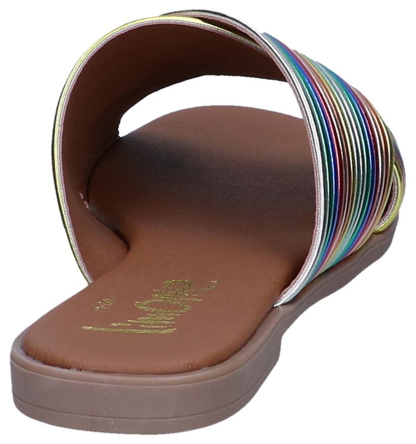 Via Limone Nu-pieds plates en Multicolore en simili cuir (249317)