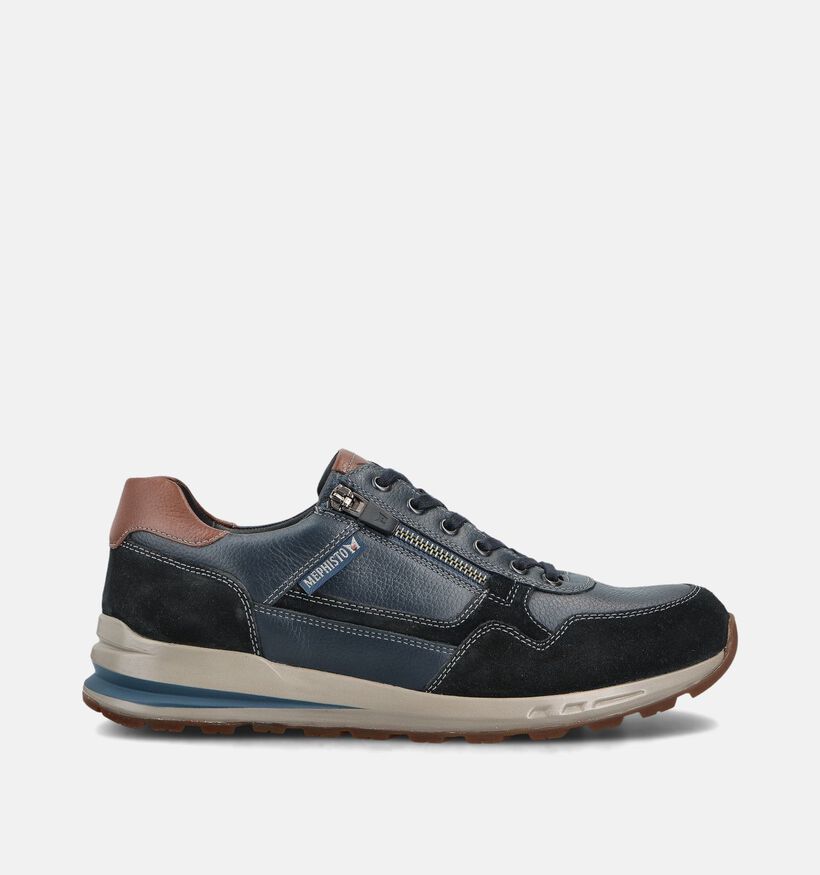Mephisto Bradley Velsport Chaussures plates en Bleu fonc&eacute; pour hommes (378988) - pour semelles orthop&eacute;diques
