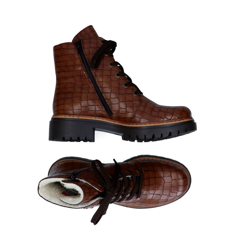 Rieker Boots à lacets en Cognac en simili cuir (299392)