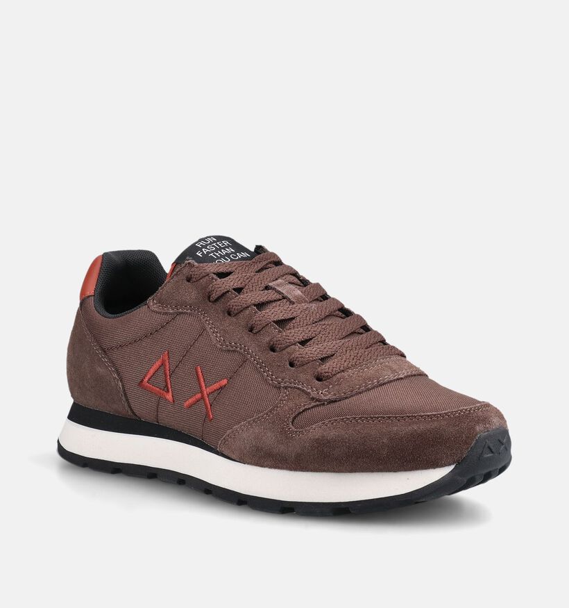 Sun68 Tom Solid Chaussures plates en Brun fonc&eacute; pour hommes (379396) - pour semelles orthop&eacute;diques