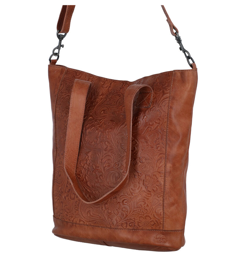 Bear Design Cognac Shopper Tas in leer (299638)