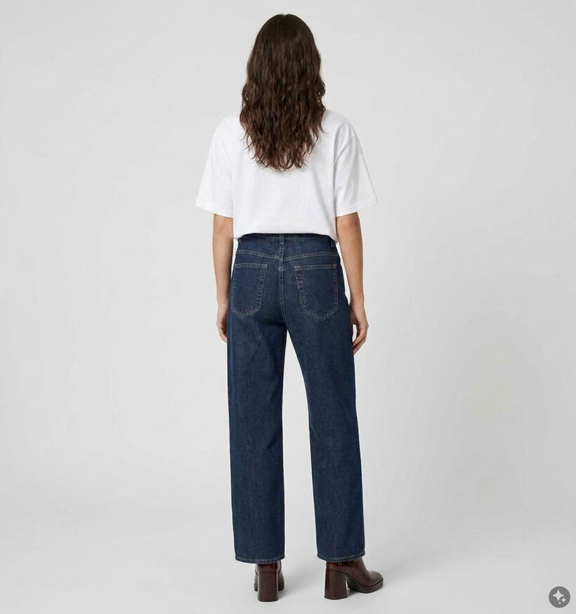 Orfeo Grayson Wide leg jeans en Bleu fonc&eacute; pour femmes (381659)