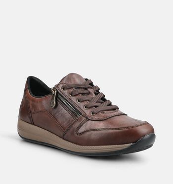 Rieker Low Sneakers Zwart/Wit/Bruin