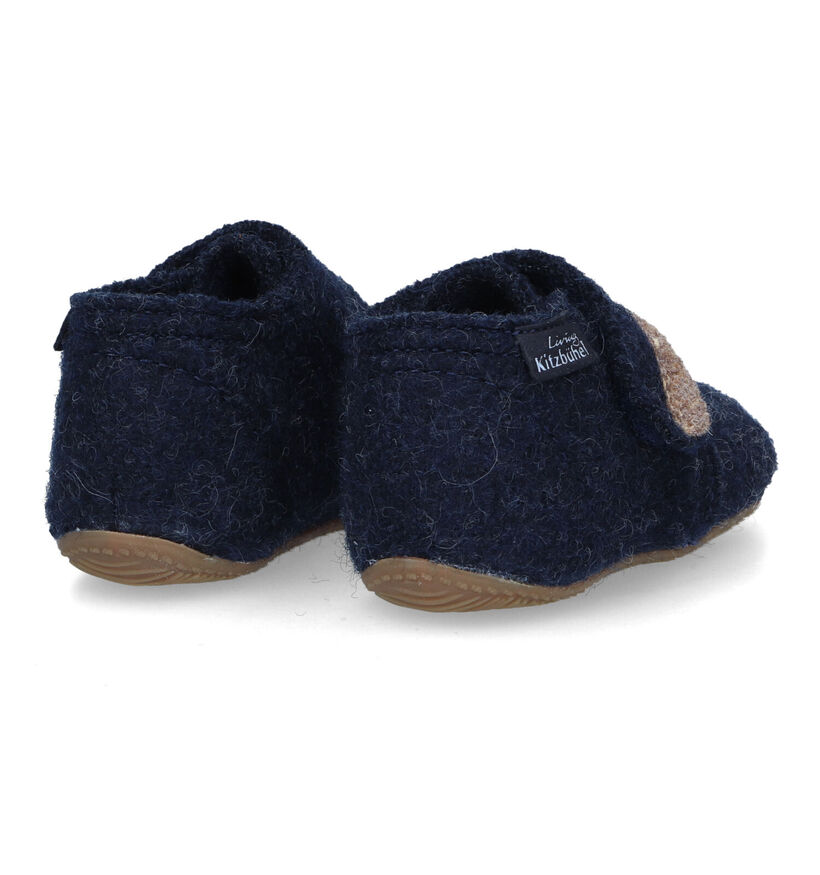 Living Kitzbühel Pantoufles fermées en Bleu foncé pour garçons (317012)