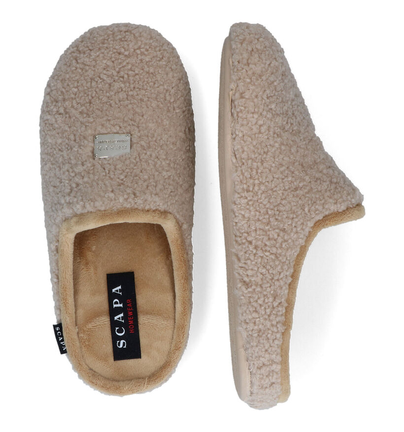Scapa Pantoufles ouvertes en Beige en textile (317049)