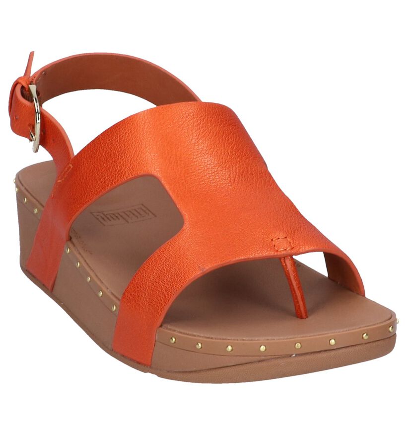 FitFlop Sandales à talons en Orange clair en cuir (240192)