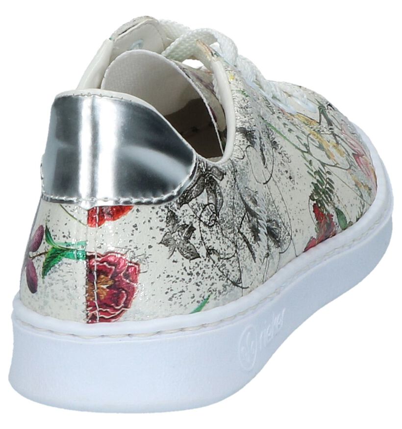 Witte Rieker Sneakers met Bloemenprint, , pdp