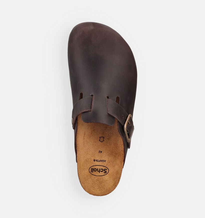 Scholl Olivier Clogs en Brun fonc&eacute; pour hommes (369893)