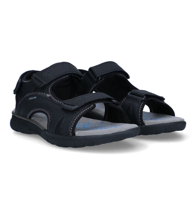 Geox Spherica Zwarte Sandalen in kunstleer (326721)