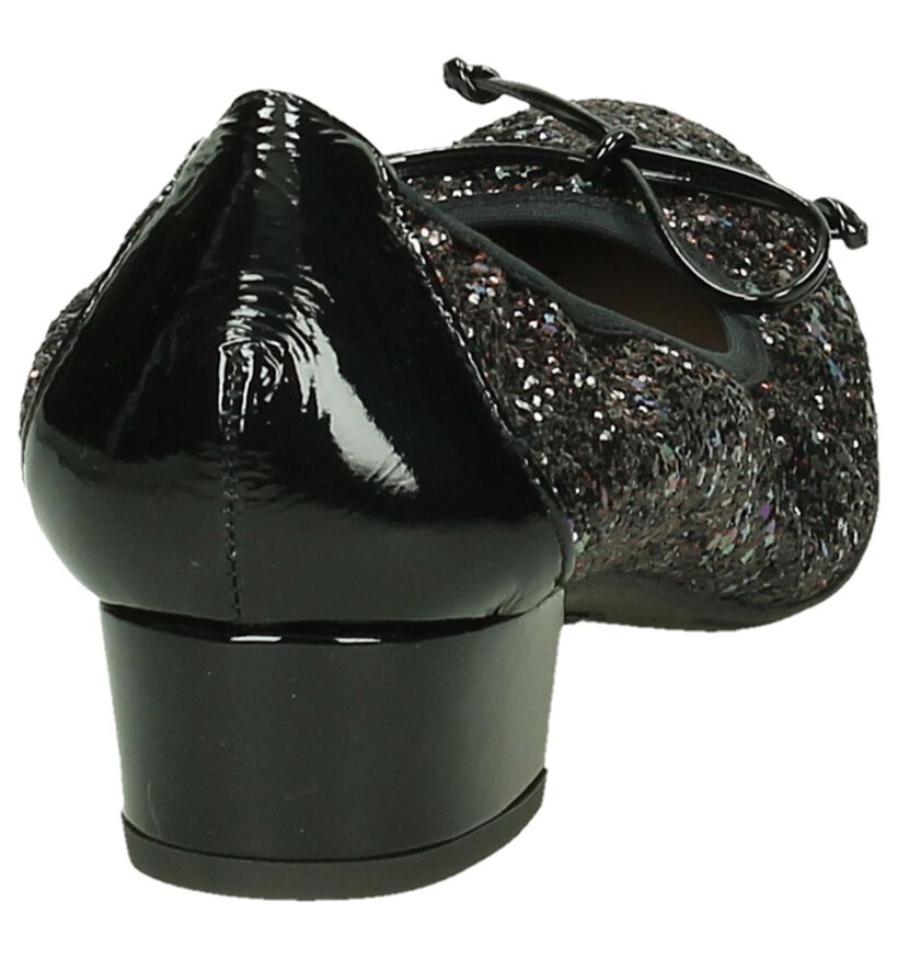 Wonders Zwarte Glitter Pumps in leer (185563)