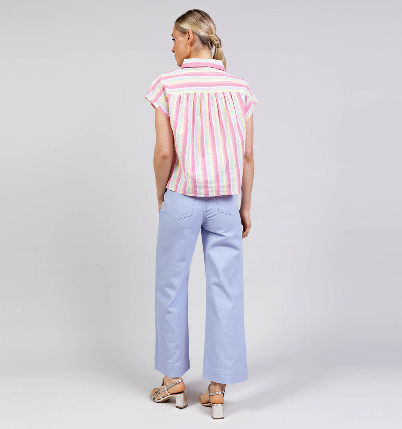 Pieces Batithana Gestreept Hemd Roze/Geel voor dames (369202)