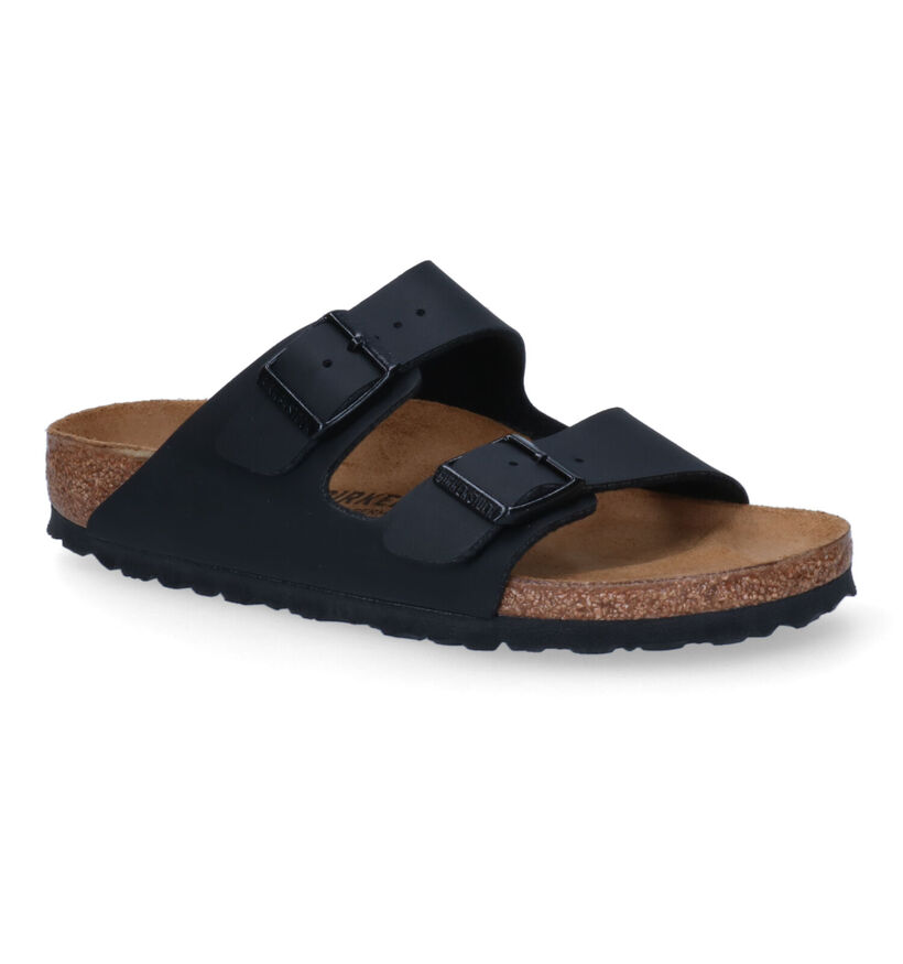 Birkenstock Arizona Birko Flor Zwarte Slippers voor jongens (338071)