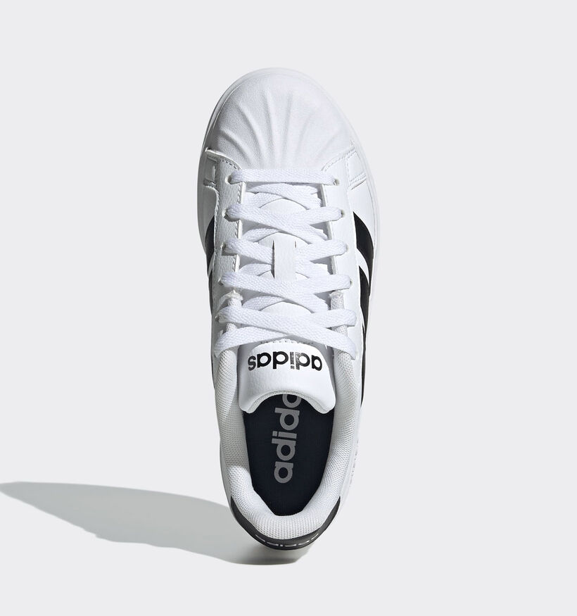 adidas Streettalk Baskets basses en Blanc pour filles, gar&ccedil;ons (366783) - pour semelles orthop&eacute;diques