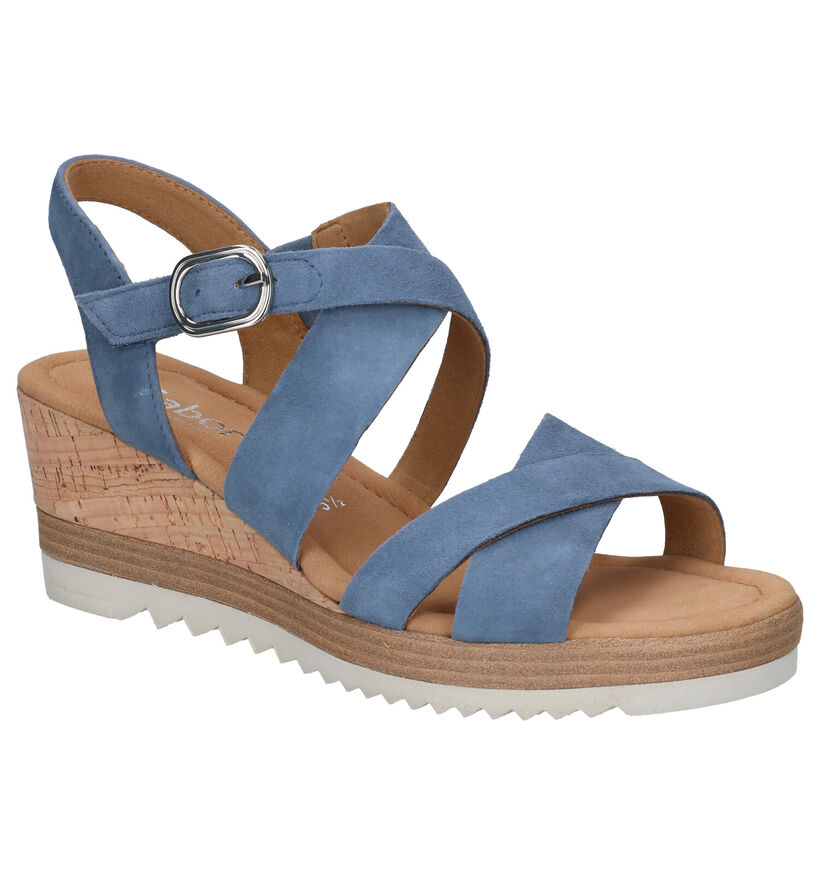 Gabor Sandales en Bleu en nubuck (271736)