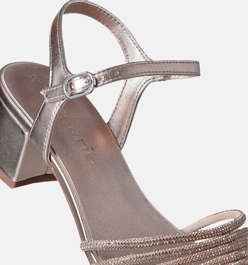 Tamaris Sandales avec talon carré en Or rose pour femmes (354334)