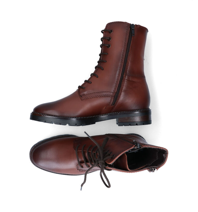 Tamaris Boots à lacets en Brun foncé en cuir (315413)