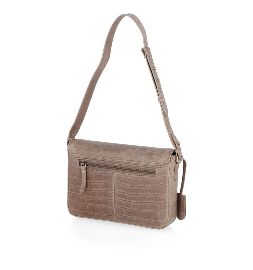 Burkely Croco Cassy Taupe Schoudertas in leer (298850)