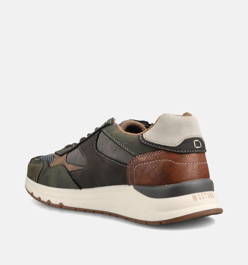 Mustang Kakigroene Schoenen met Veter en Rits voor heren (377349) - geschikt voor steunzolen