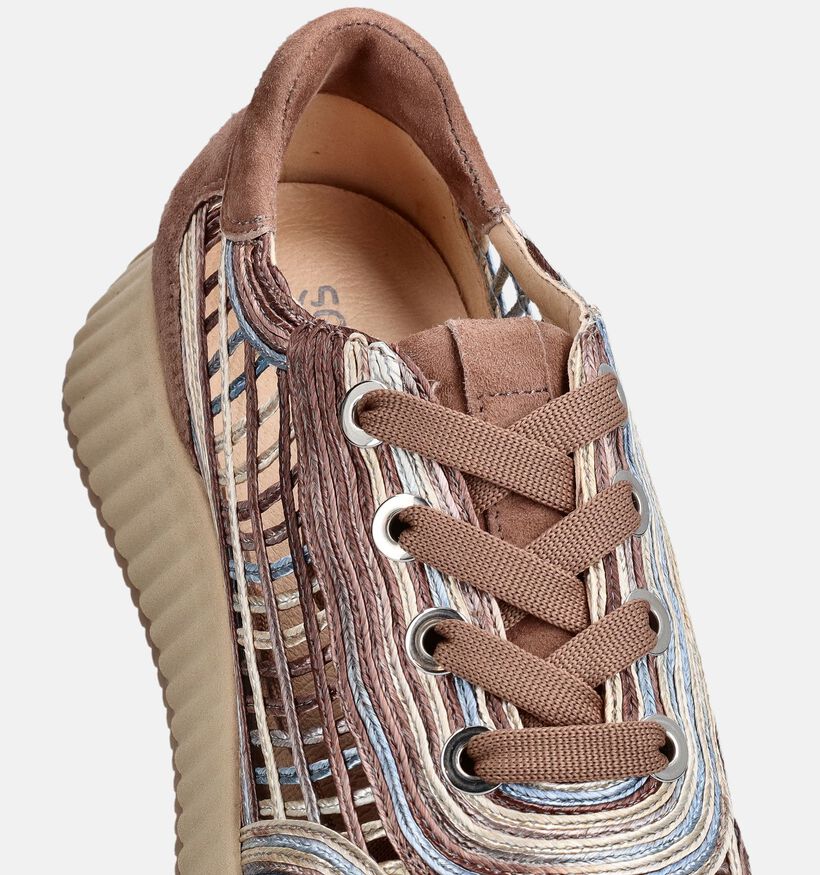 Softwaves Rafia Bruine Veterschoenen voor dames (373380) - geschikt voor steunzolen