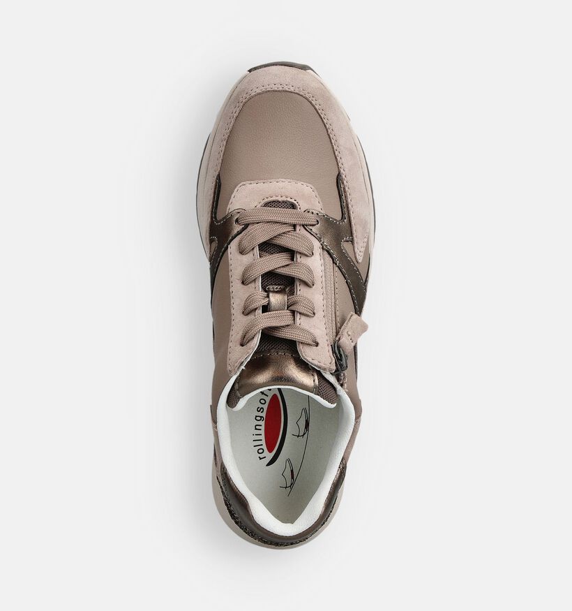 Gabor Donkerbeige Veterschoenen voor dames (365049) - geschikt voor steunzolen
