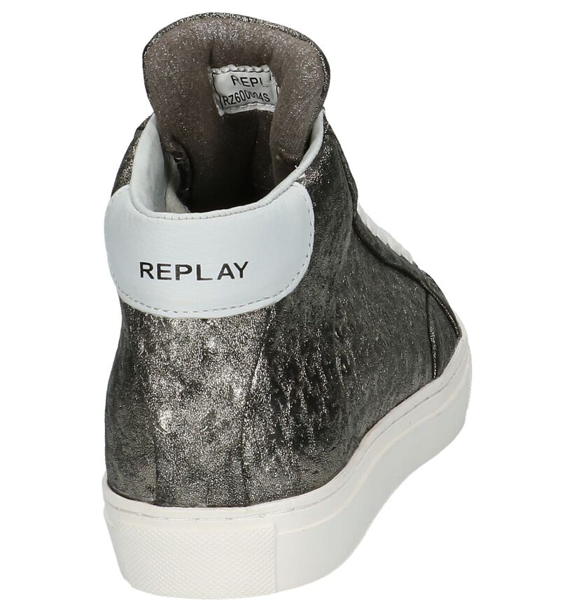 Zilveren Replay Hall Sneakers in leer (202314)