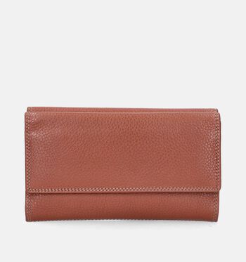 Label M Portemonnees Zwart/Cognac/Bruin