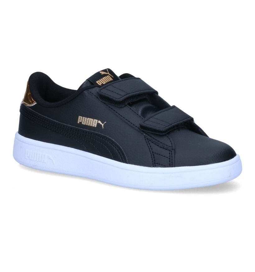 Puma Smash Mirror Metallic Zwarte Sneakers in kunststof (301818)