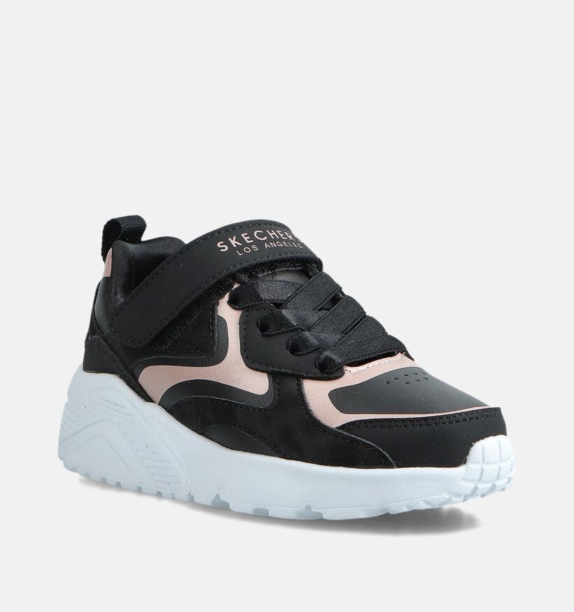 Skechers Uno Lite Metallic Burst Zwarte sneakers voor meisjes (366433)