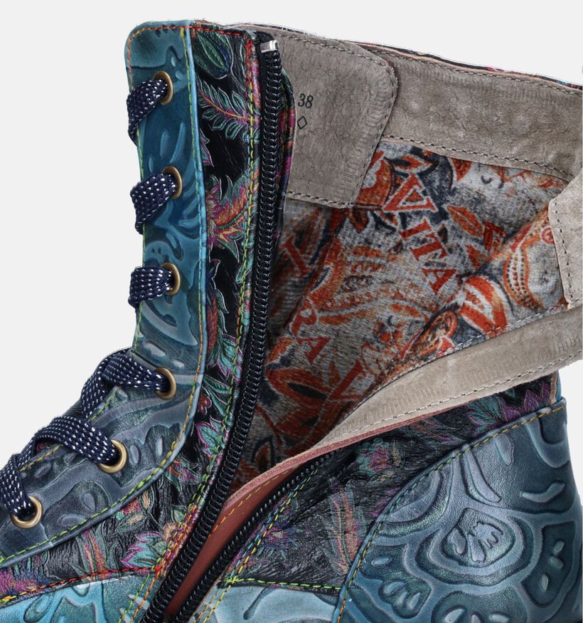 Laura Vita Kandyo 24 Boots avec lacets en Bleu pour femmes (348007)