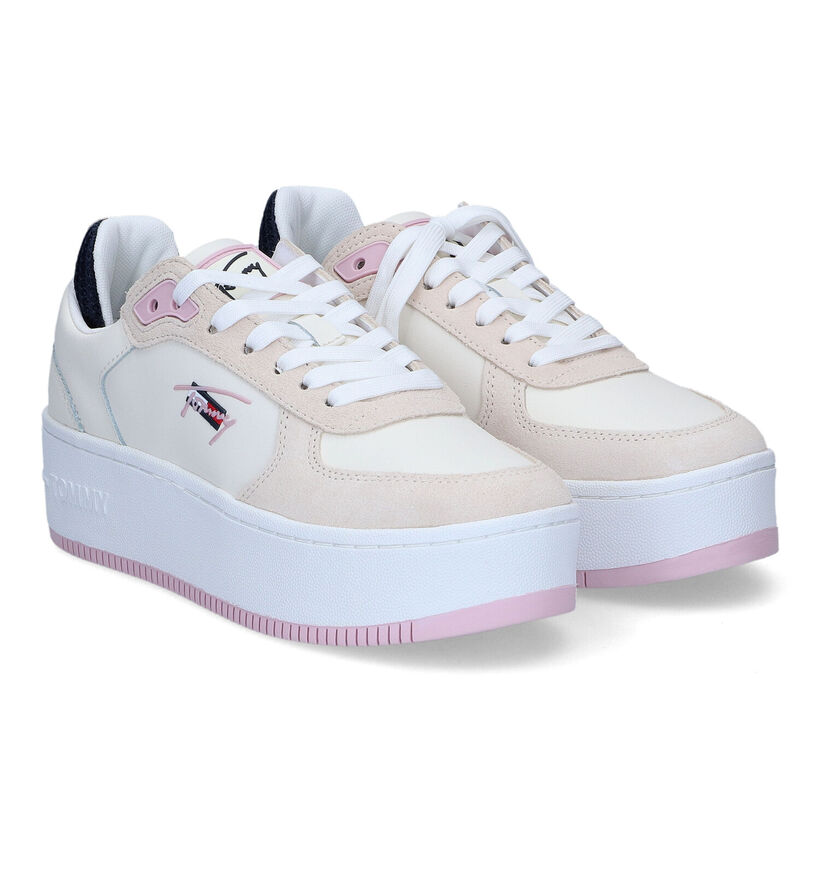 Tommy Hilfiger Iconic Flatform Baskets en Beige en cuir (314134)