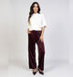 Pieces Bosella Velour Pantalon classique en Bordeaux pour femmes (365862)