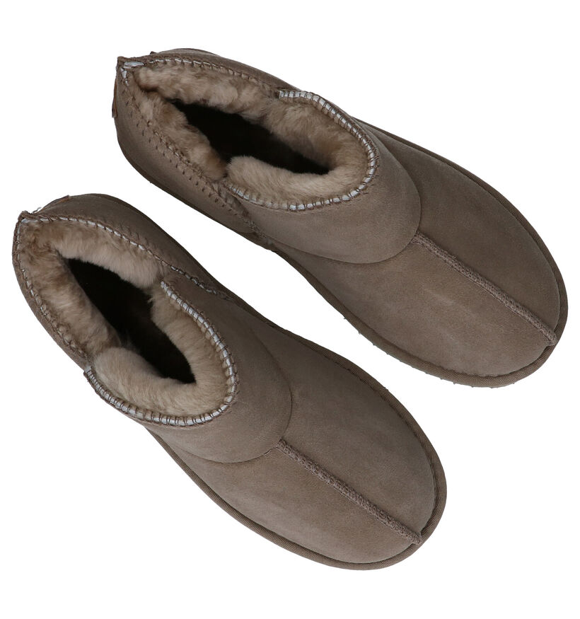 Warmbat Willow Kaki Wollen Hoge pantoffels voor dames (330328)