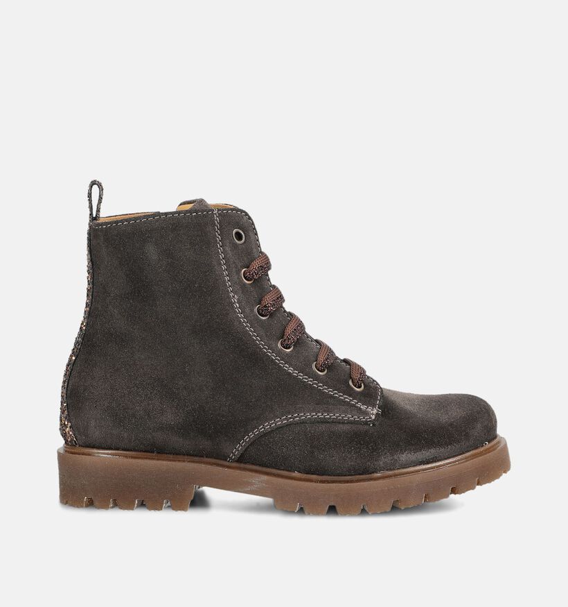 STONES and BONES Bench Boots &agrave; lacets en Brun fonc&eacute; pour filles (381399) - pour semelles orthop&eacute;diques