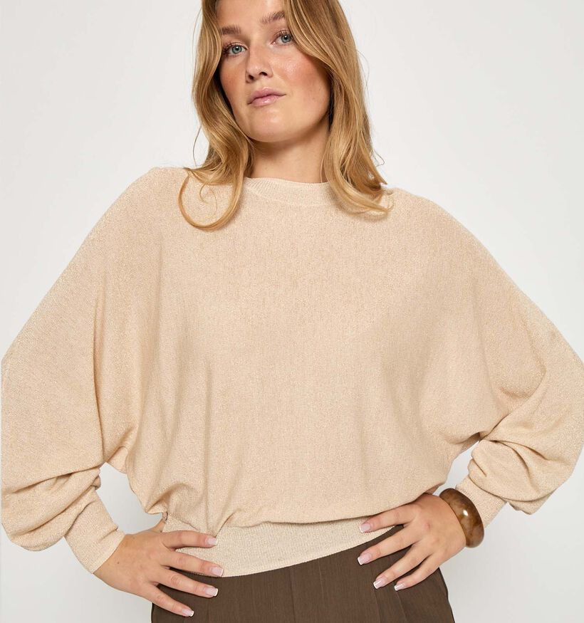 Minus Dana Metallic Bat Sleeve Pull en Beige pour femmes (366704)