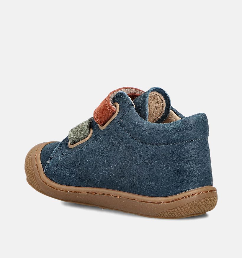 Naturino Corkel Suede Blauwe Babyschoenen voor jongens, meisjes (364261) - geschikt voor steunzolen