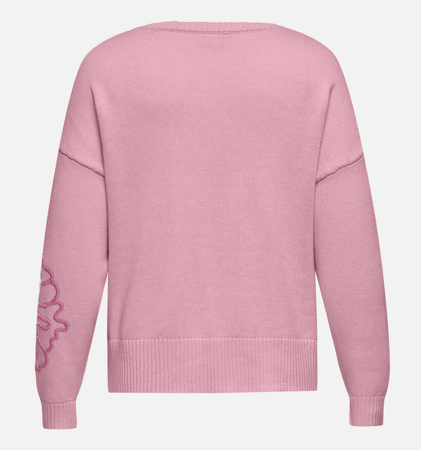 ONLY Carmakoma Petra Flower Roze Sweater voor dames (374882)