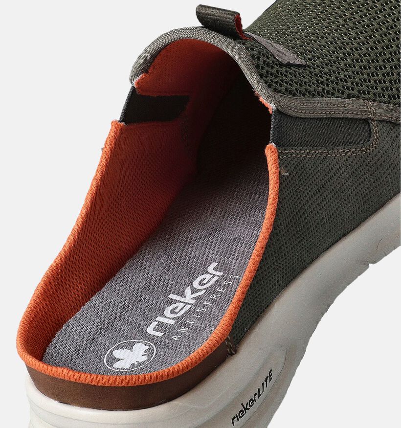 Rieker Nu-pieds casual en Vert kaki pour hommes (354801)