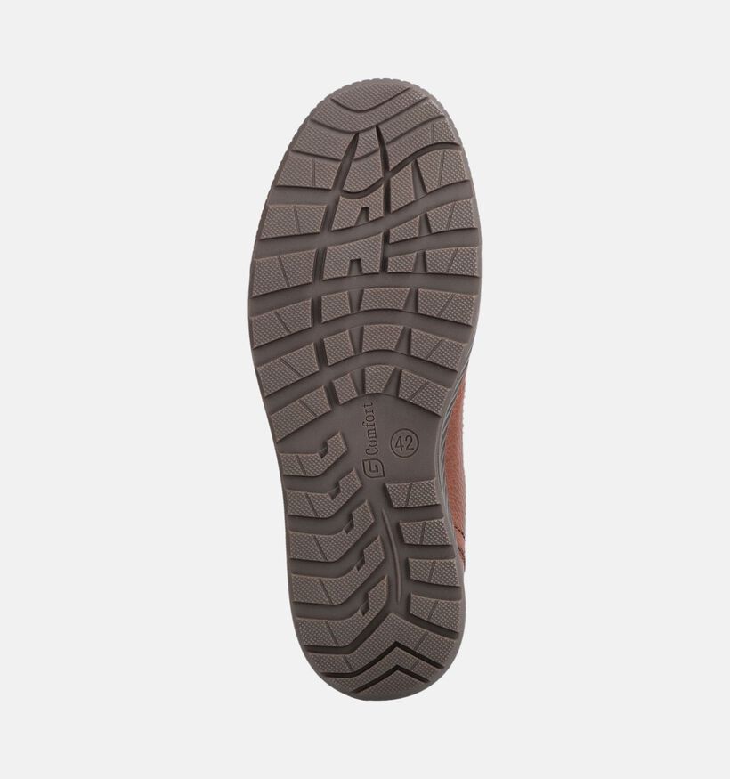 G-Comfort Mocassins en Cognac pour hommes (381388) - pour semelles orthop&eacute;diques