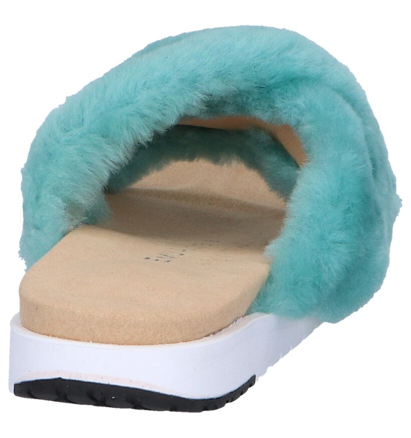 EMU Nu-pieds plates en Turquoise en laine (245683)